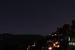 Bild: Morgens früh von der Terrasse auf Darjeeling