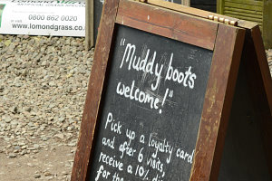 Bild: Muddy boots welcome - das ist doch mal nett