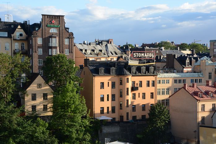 Blick von einem Aussichtspunkt auf Södermalm