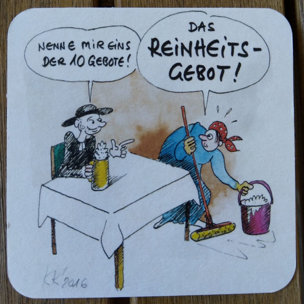 Karikatur auf einem Bierdeckel Karikatur auf einem Bierdeckel