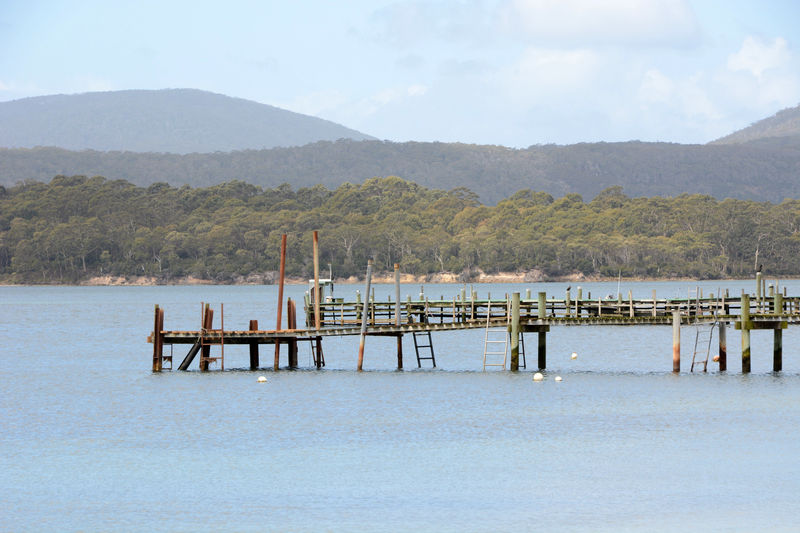 Am Strand vom Campingplatz in Port Arthur