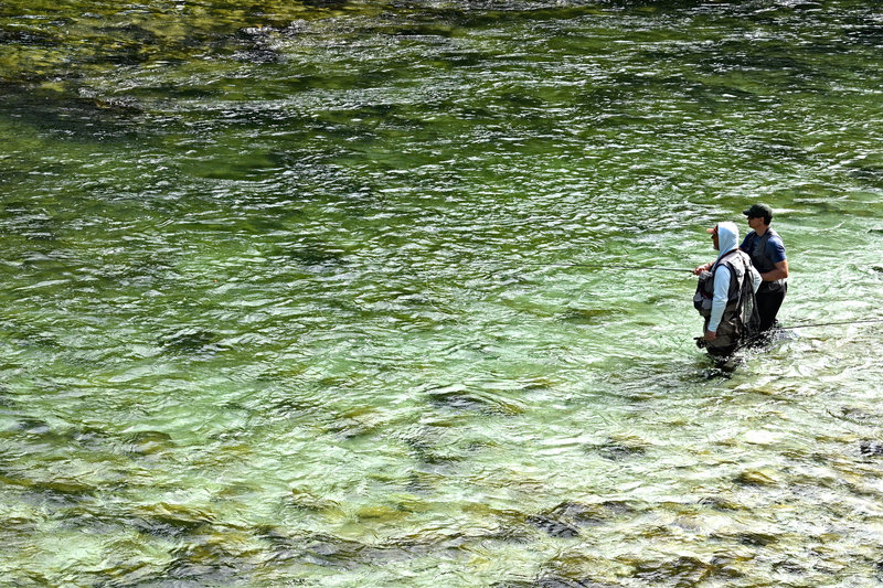 Fliegenfischer im Fluß