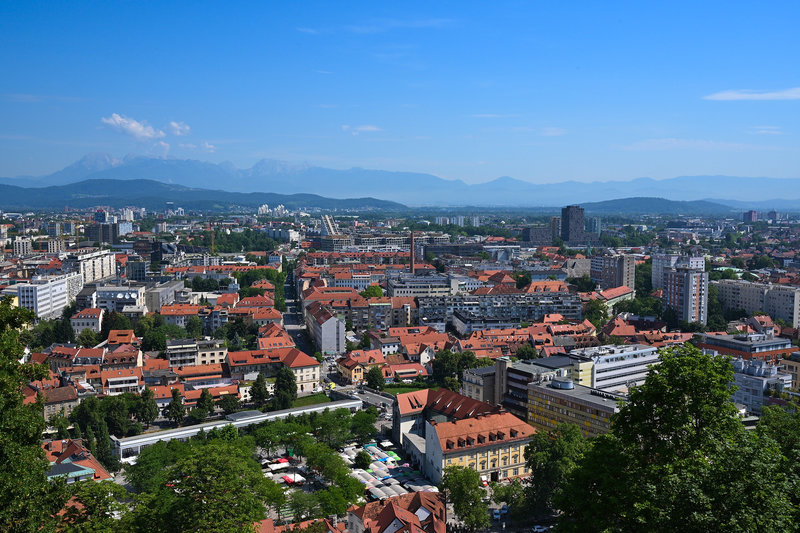 Ljubljana von der Burg aus gesehen